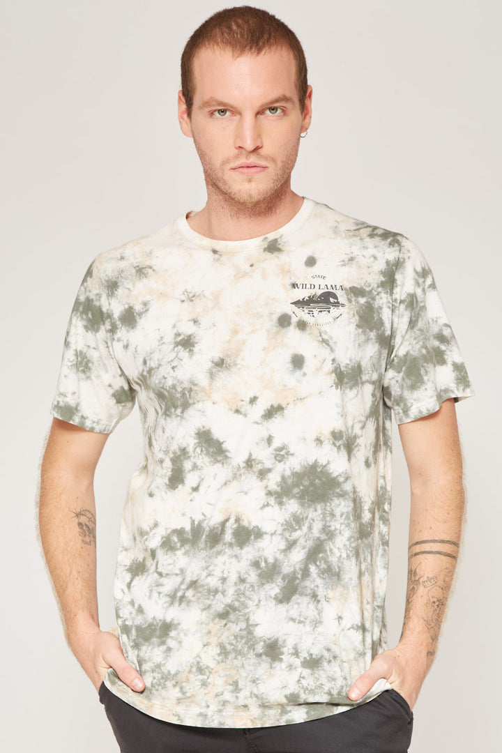 Polera Tie Dye Orgánica Hombre Verde