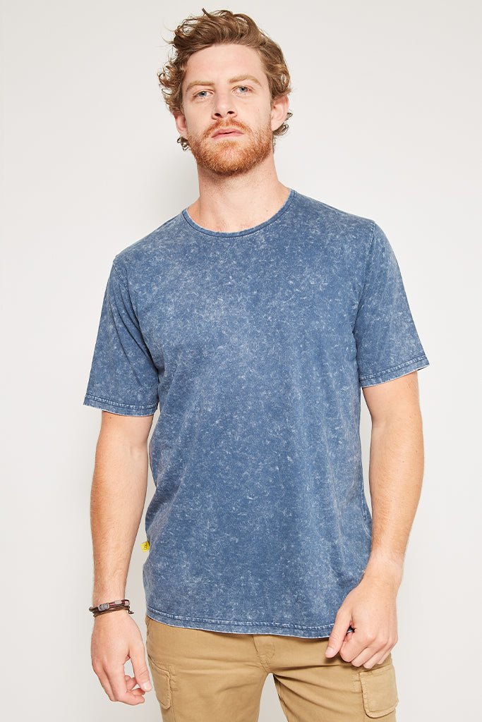 Polera Essential Algodón Orgánico Hombre Azul