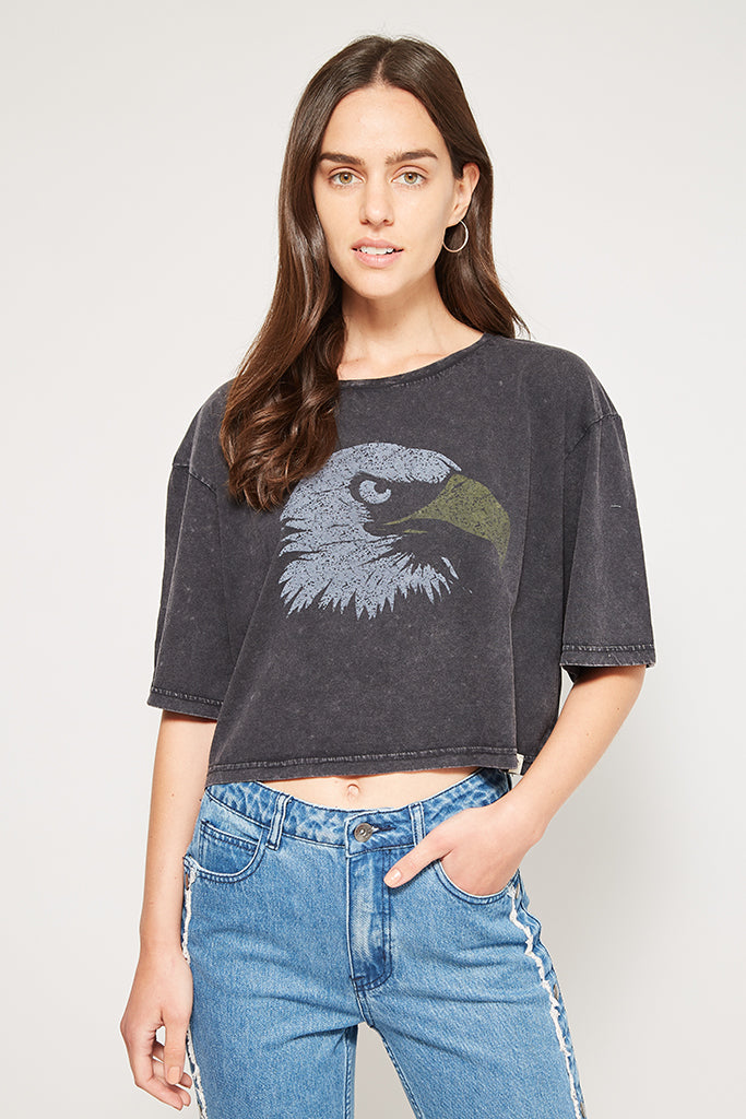 Polera Wild Eagle Algodón Orgánico Mujer Negra