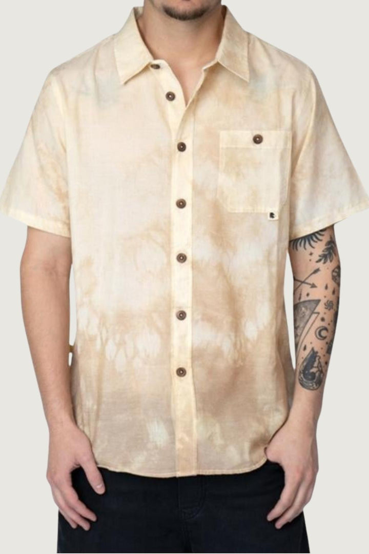 Camisa Liviana Essential Orgánica Hombre Tie Dye Brown