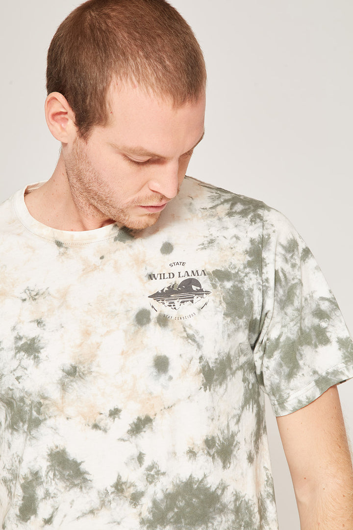Polera Tie Dye Orgánica Hombre Verde