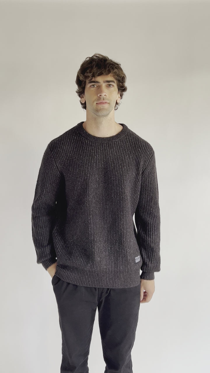 Sweater Avellano Orgánico Negro Hombre