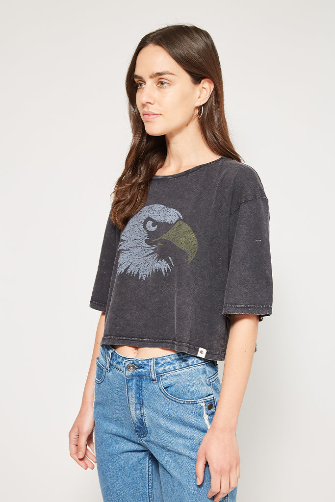 Polera Wild Eagle Algodón Orgánico Mujer Negra