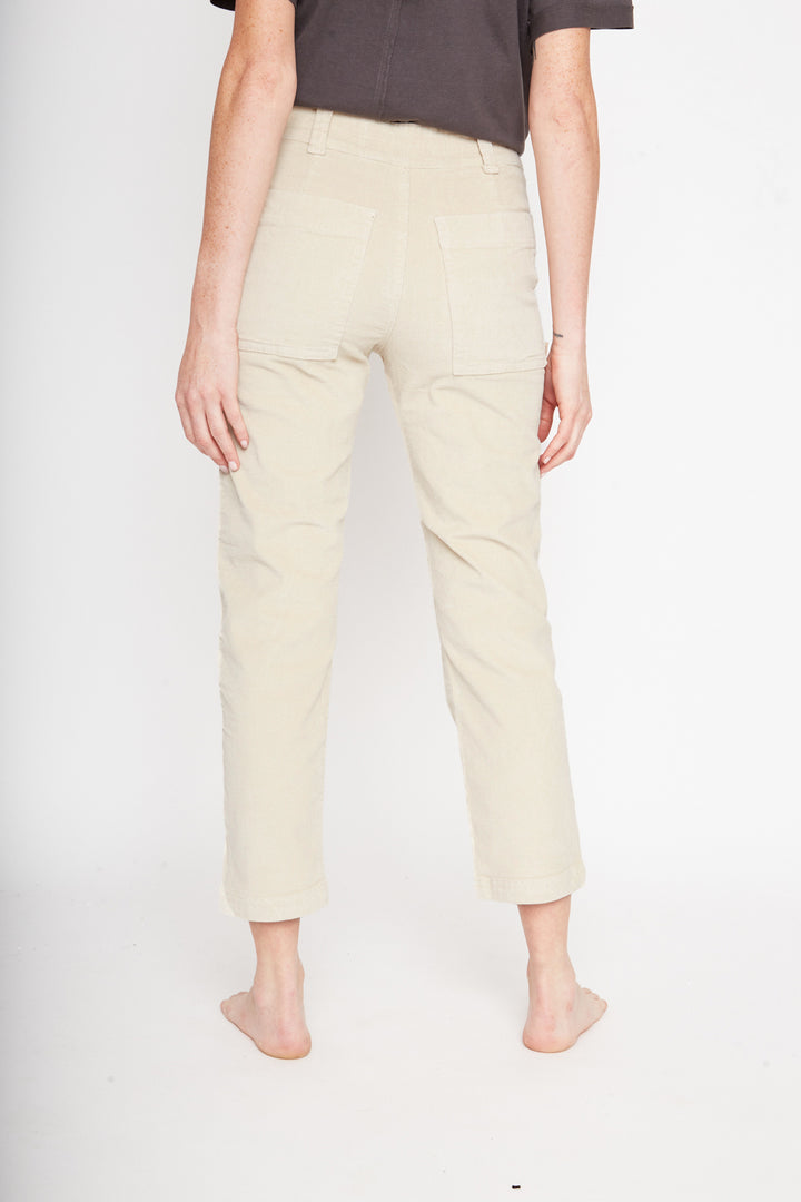 Pantalón Cotelé Orgánico Crema Mujer