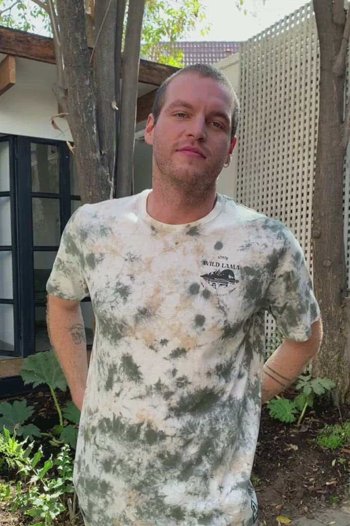 Polera Tie Dye Orgánica Hombre Verde