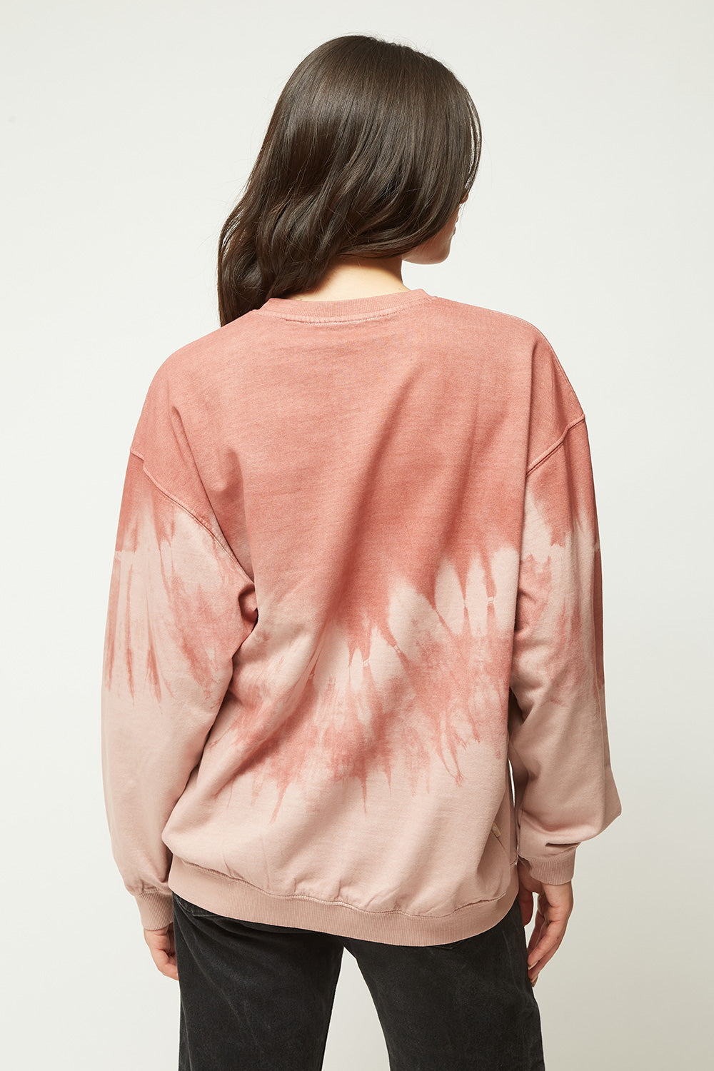 Polerón Crewneck Tie Dye Orgánico Mujer Rosado