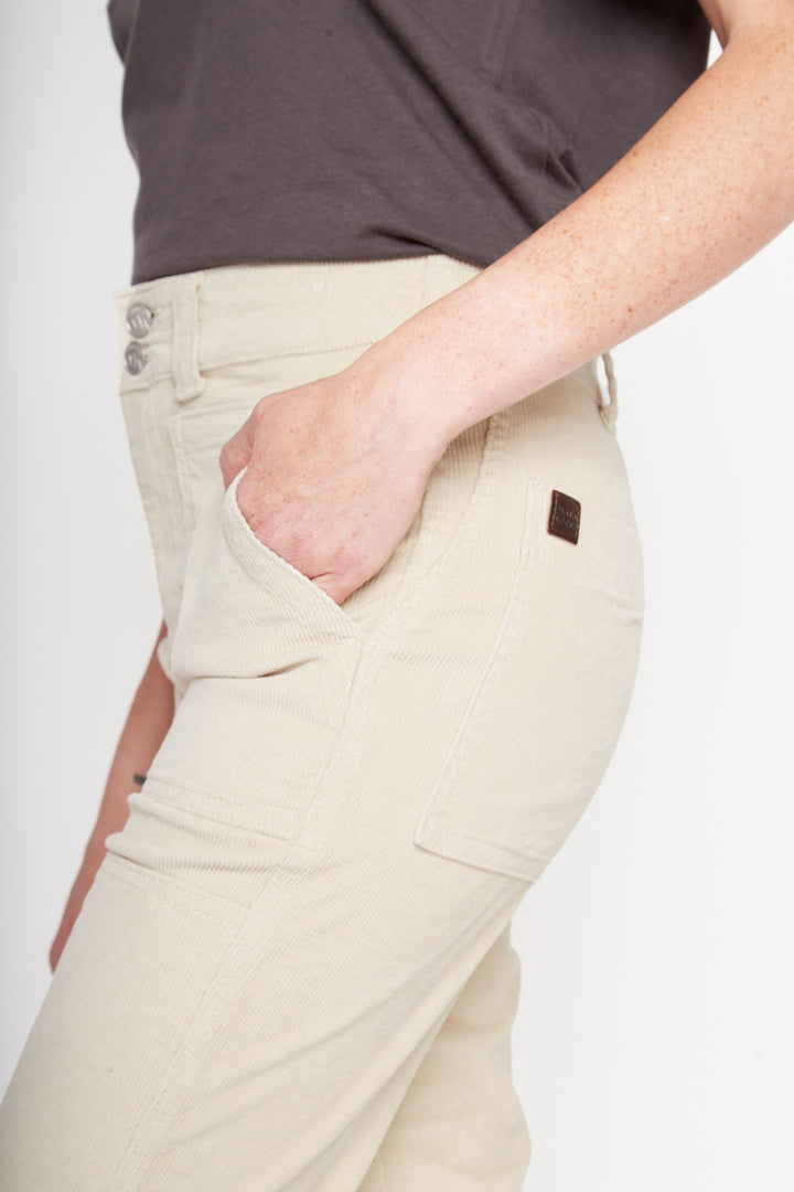 Pantalón Cotelé Orgánico Crema Mujer