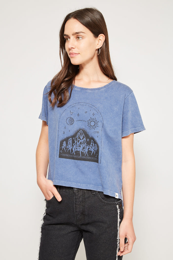 Polera Mistaken Algodón Orgánico Mujer Azul