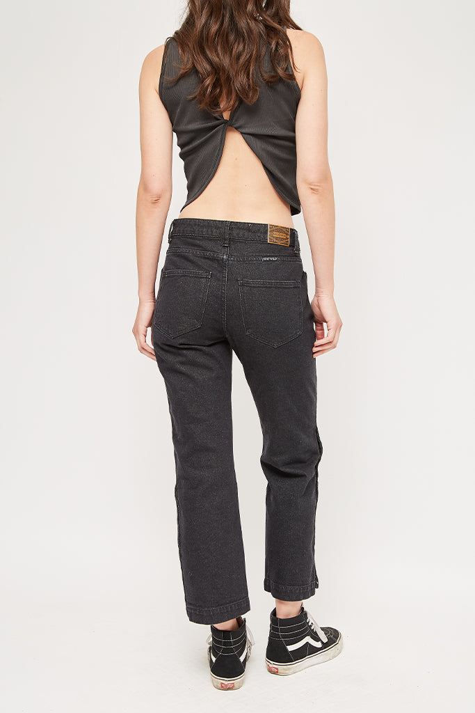 Jeans Snap Algodón Orgánico Mujer Negro