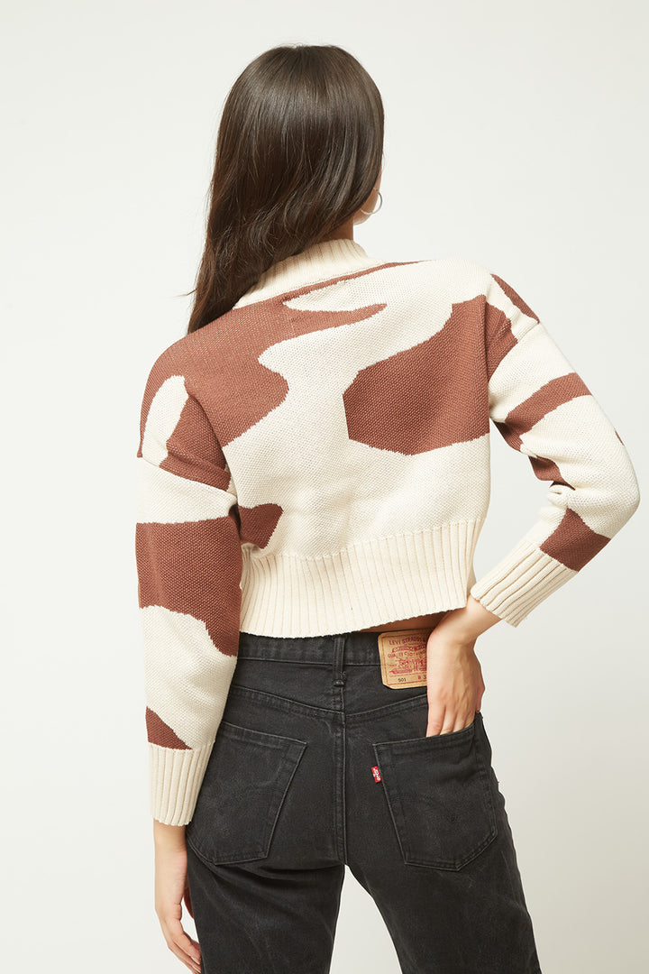 Sweater Cuello Alto Orgánico Mujer Café
