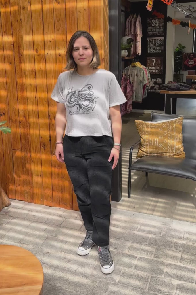 Pantalón Cotelé Orgánico Crema Mujer