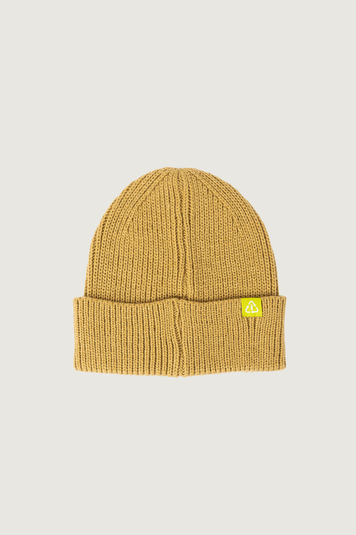 Gorro Iguana Chilena Ribbed Reciclado Fit Corto Mostaza