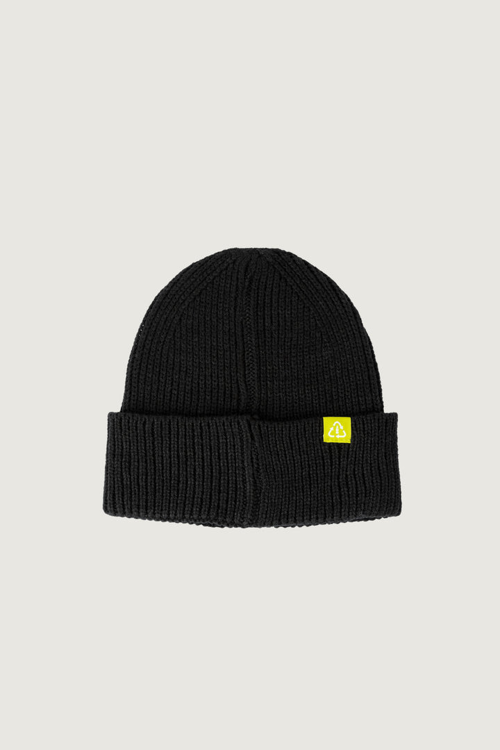 Gorro Carpintero Negro Ribbed Reciclado Fit Corto Negro