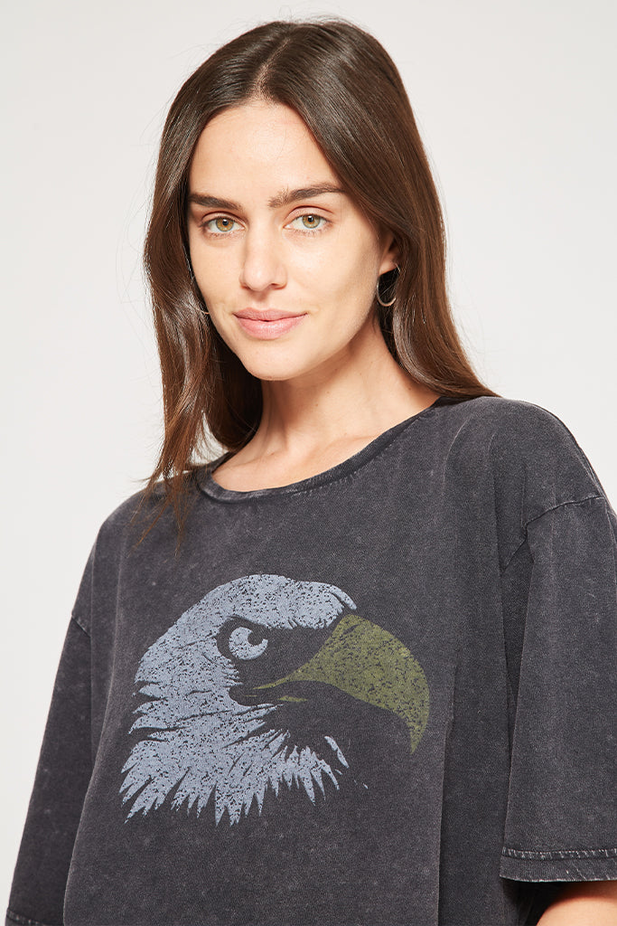 Polera Wild Eagle Algodón Orgánico Mujer Negra