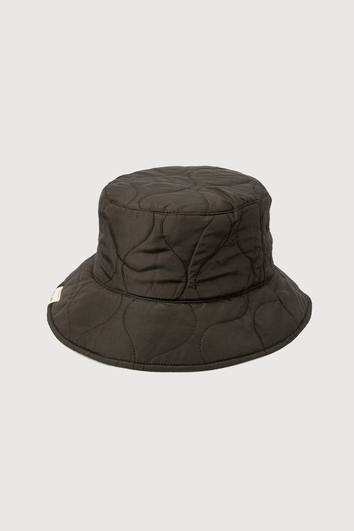 Gorro Bucket Quilt Reciclado Reversible Verde/Negro