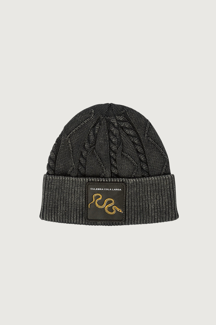 Gorro Acid Culebra Cola Larga Algodón Orgánico Fit Corto Negro