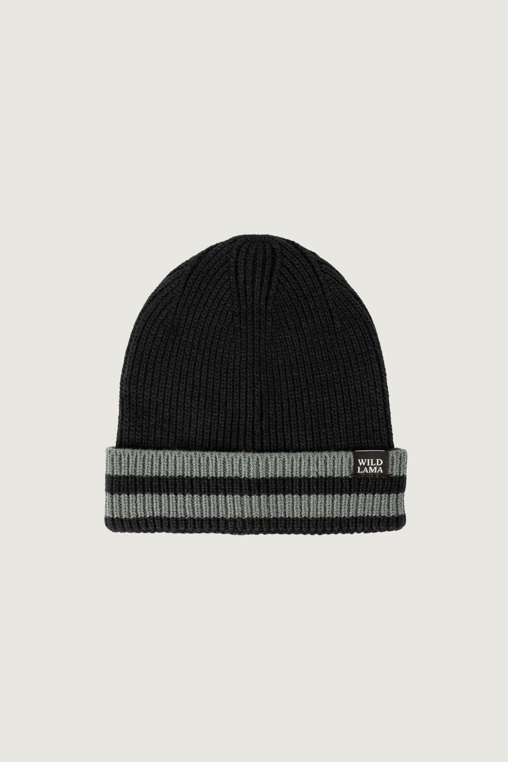 Gorro Stripes Ribbed Reciclado Fit Corto Negro & Gris