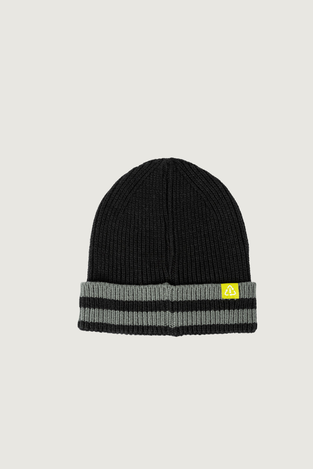 Gorro Stripes Ribbed Reciclado Fit Corto Negro & Gris
