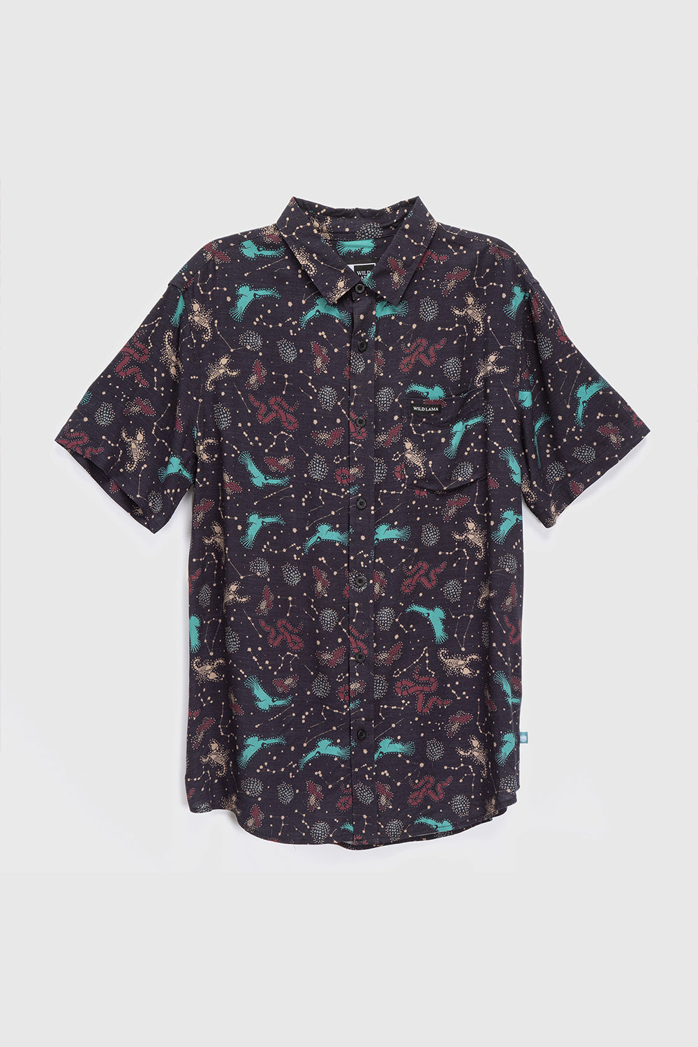 Guayabera Mero Negro Animales Hombre