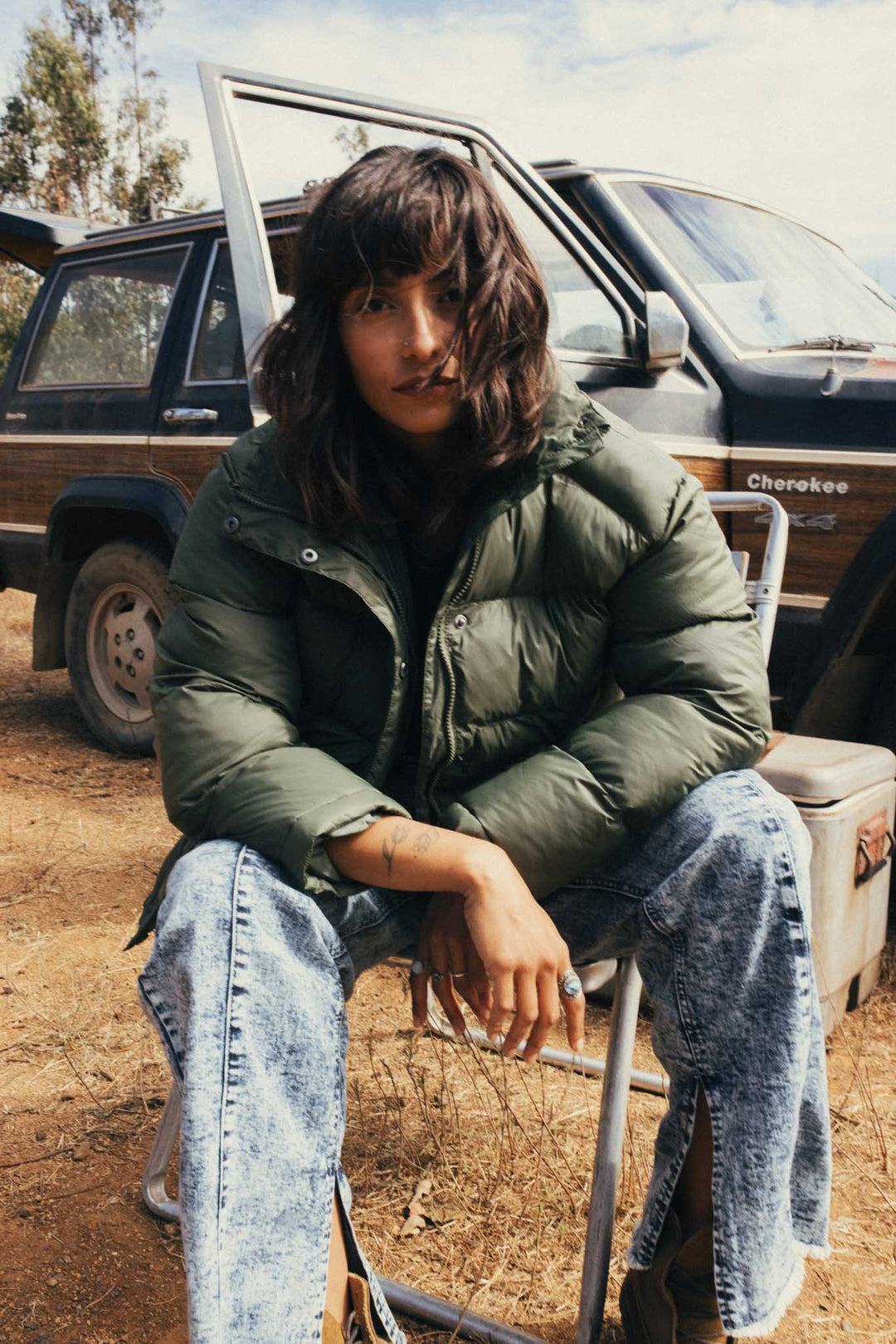 Essential Puffa Reciclada Verde Oliva Mujer