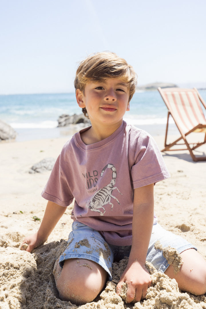 Polera Jaspe Animal Lila Niño