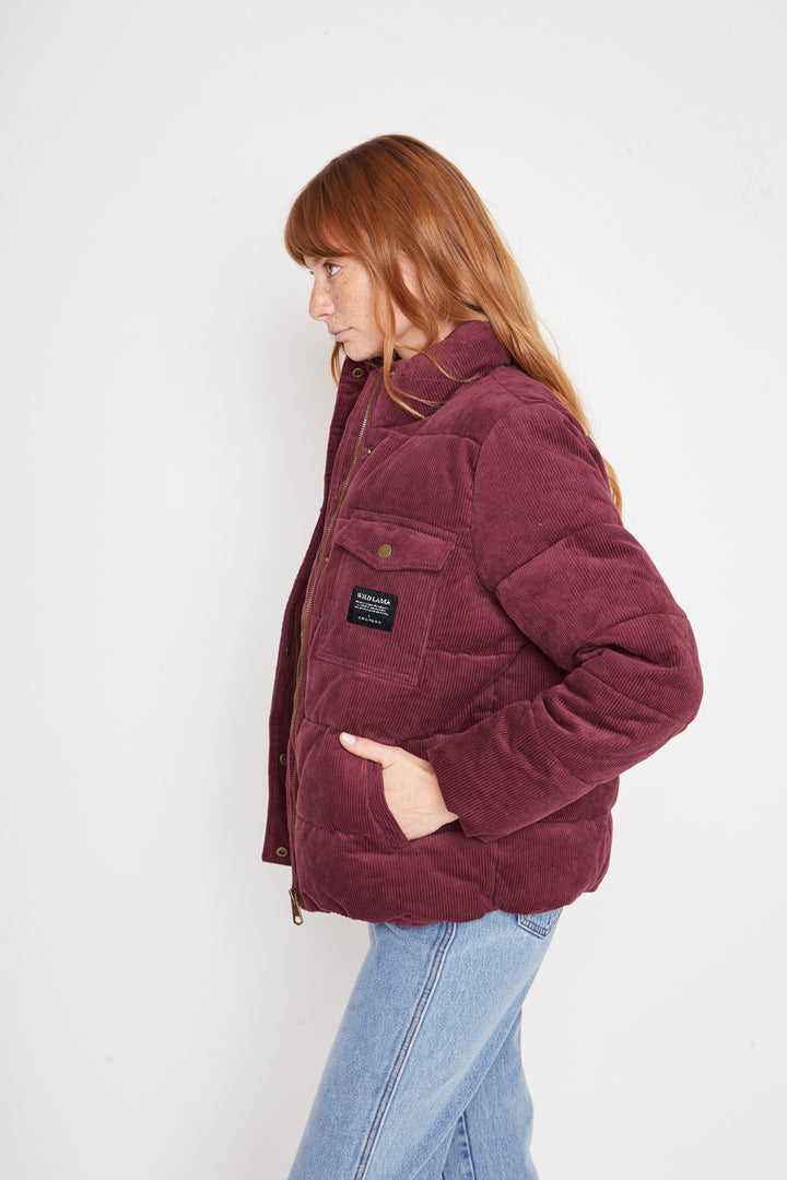 Parka Chic Puffa Orgánica Reciclada Burdeo Mujer