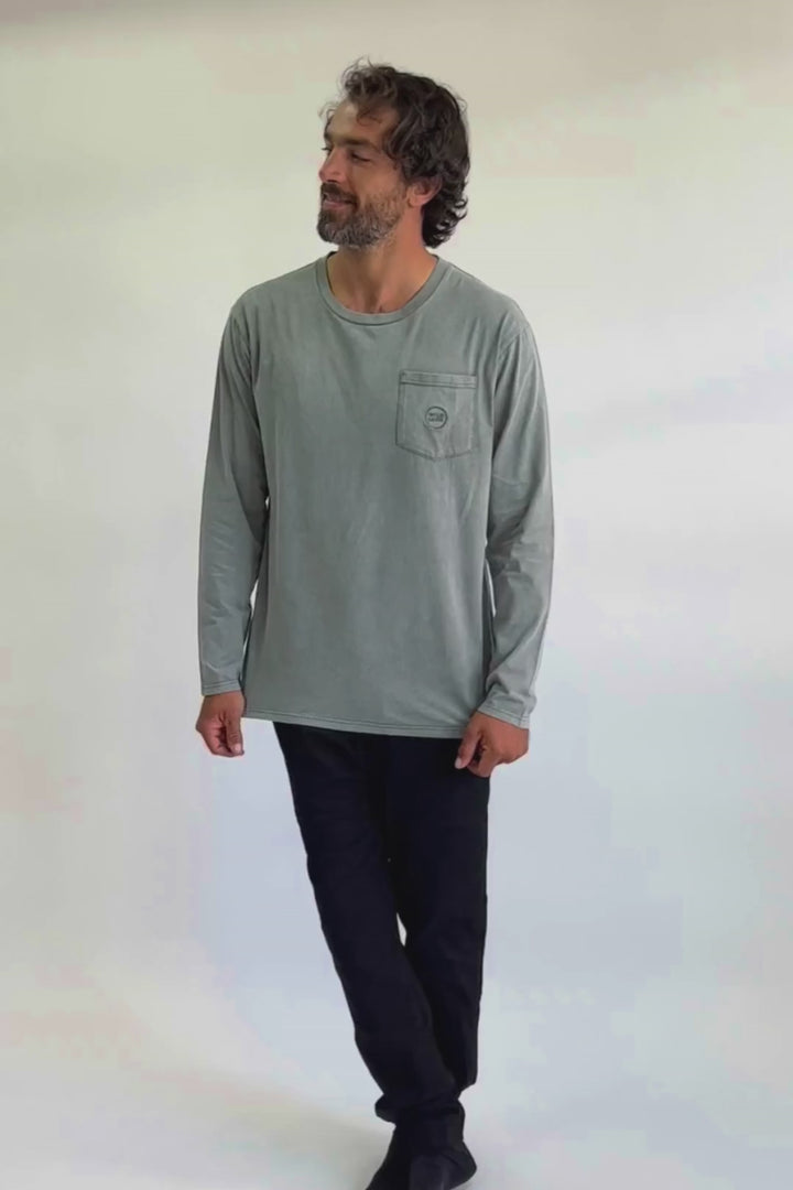 Polera Eter Orgánica Verde Oliva Hombre