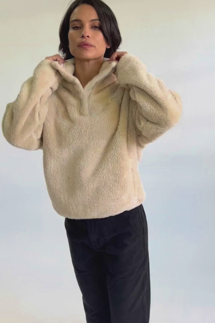 Polar Bruma Shaggy Reciclado Beige Mujer