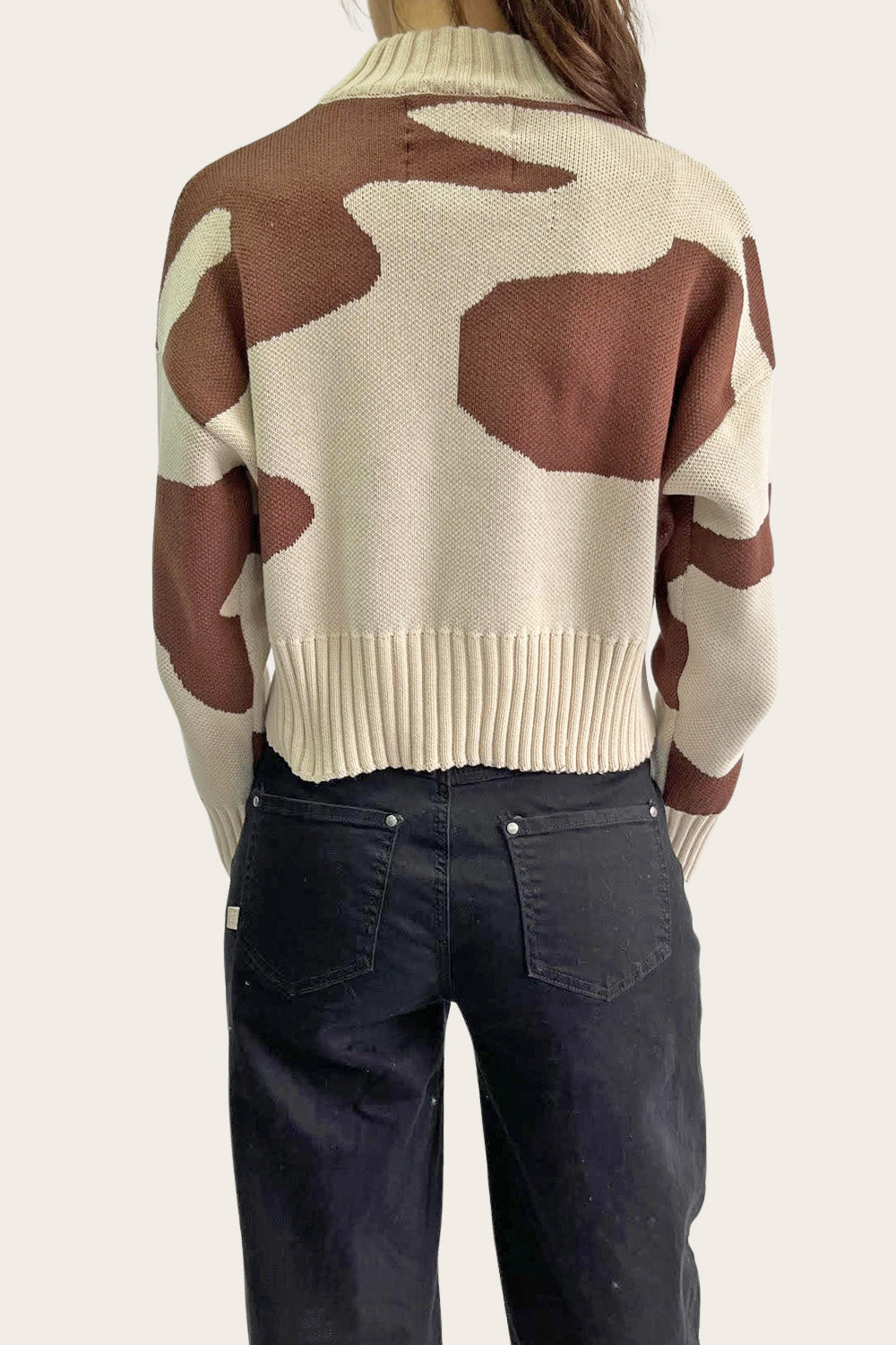 Sweater Cuello Alto Orgánico Mujer Café