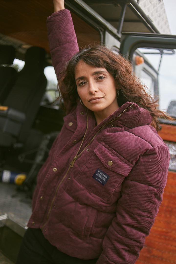Parka Chic Puffa Orgánica Reciclada Burdeo Mujer
