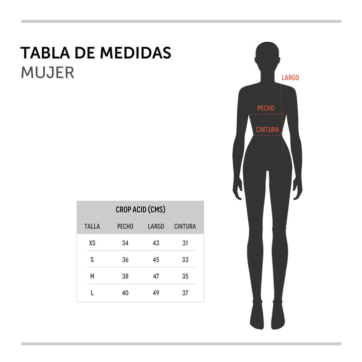 Crop Acid Reciclado Mujer Negro