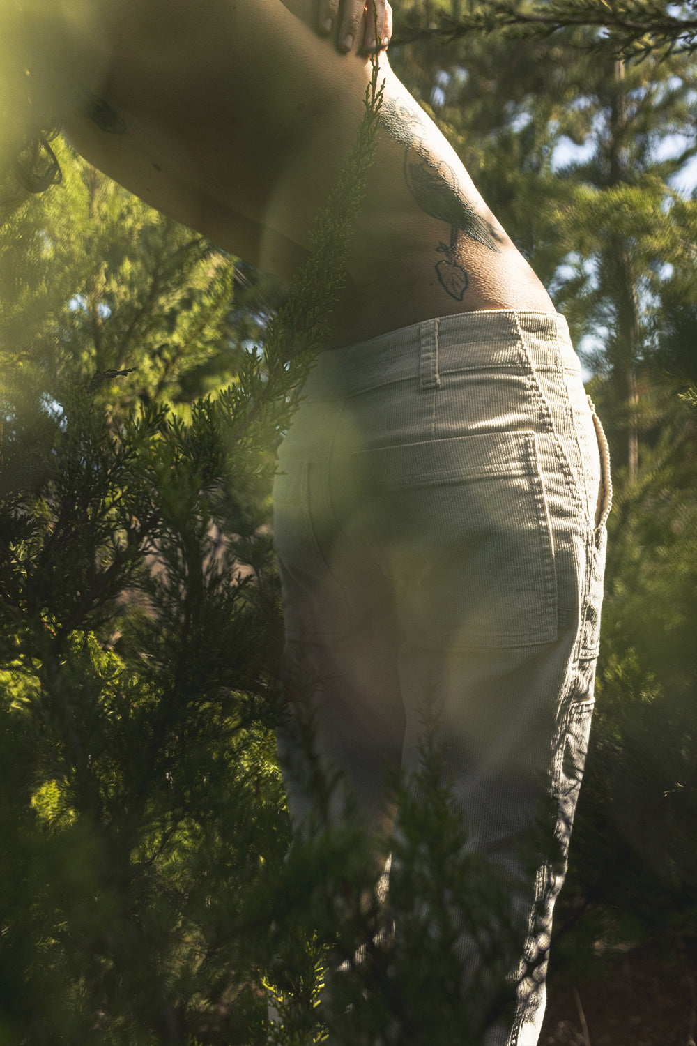 Pantalón Cotelé Orgánico Crema Mujer