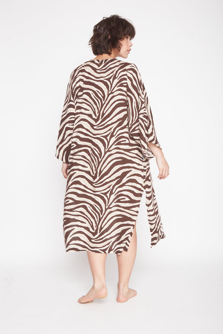 Kimono Clen Print Crudo