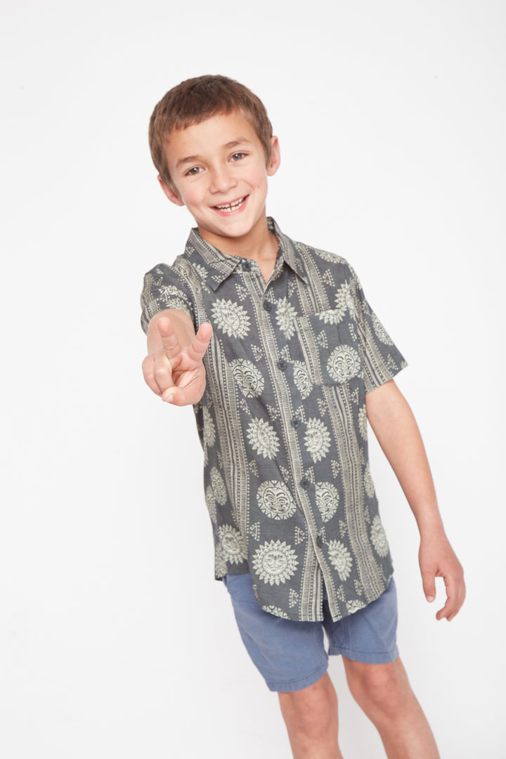 Guayabera Criscola Print Verde Kids