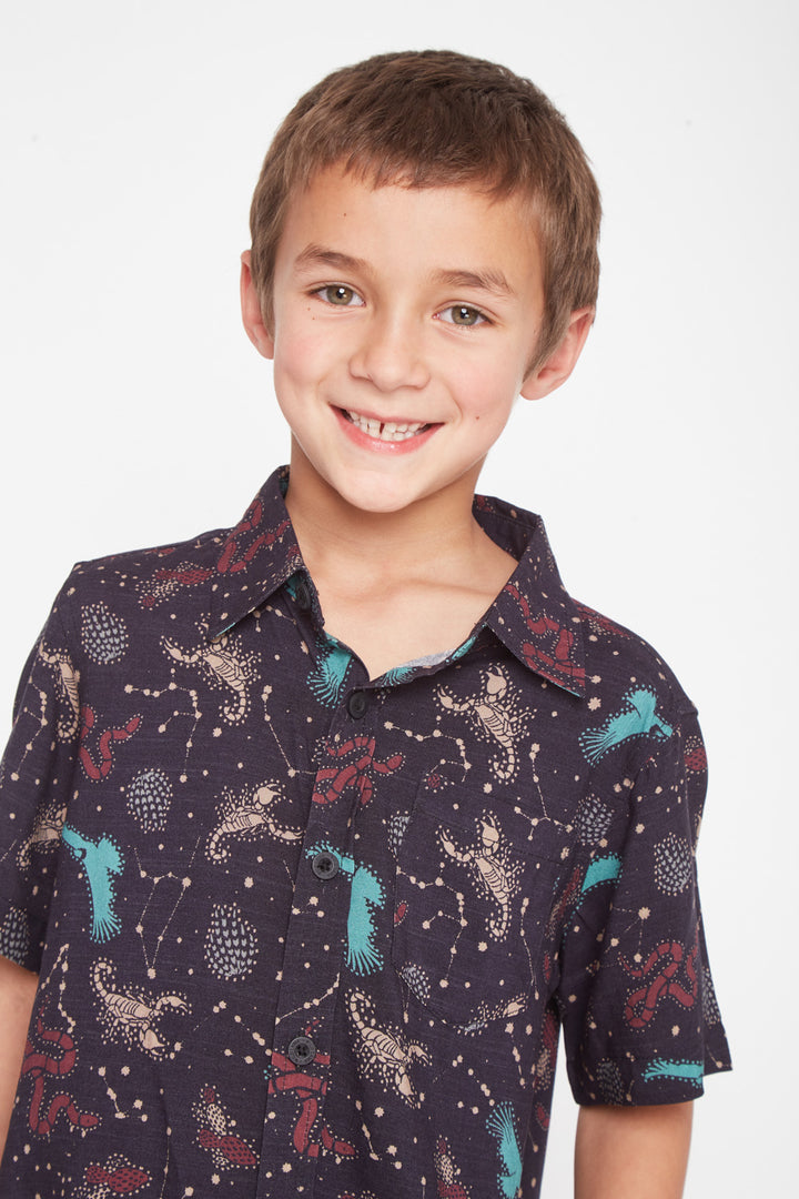 Guayabera Criscola Negro Animales Niño