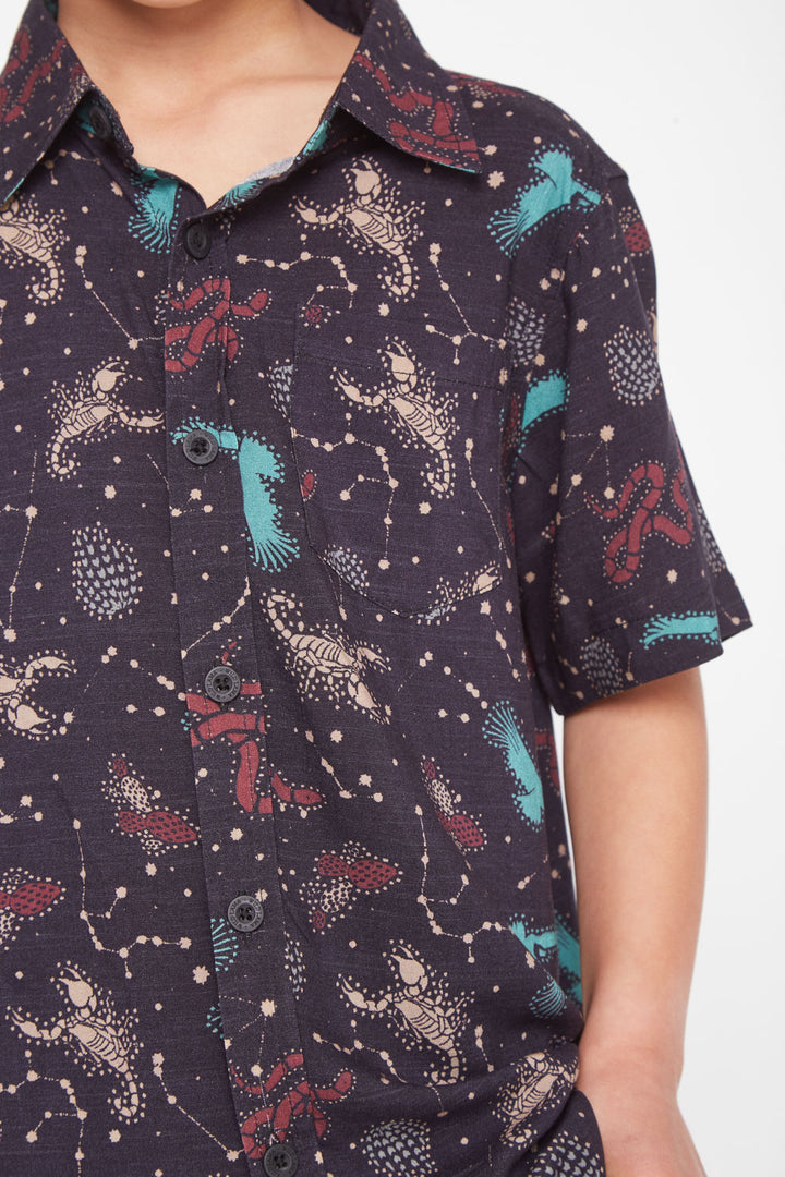 Guayabera Criscola Negro Animales Niño