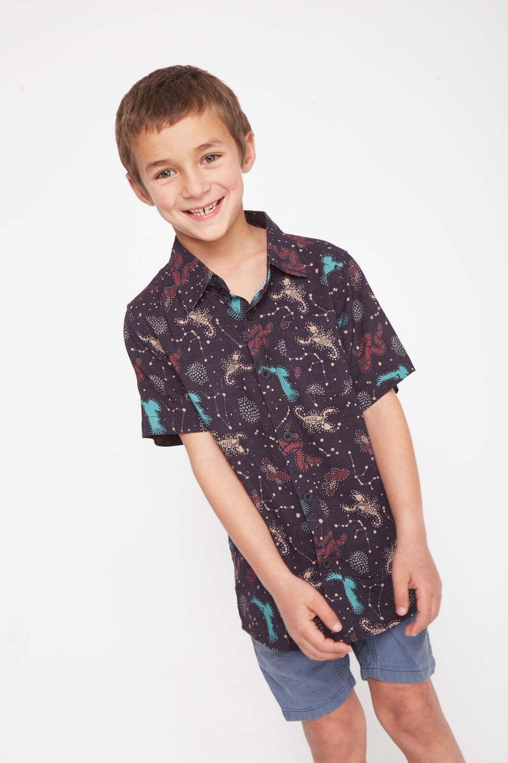 Guayabera Criscola Negro Animales Niño