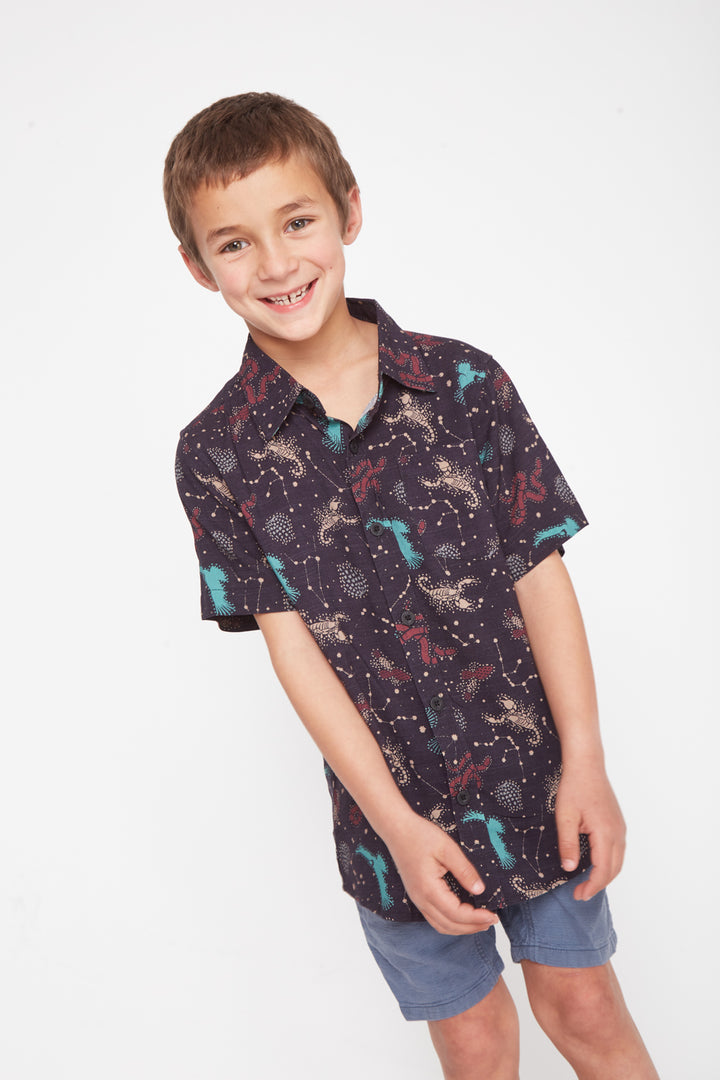 Guayabera Criscola Negro Animales Niño