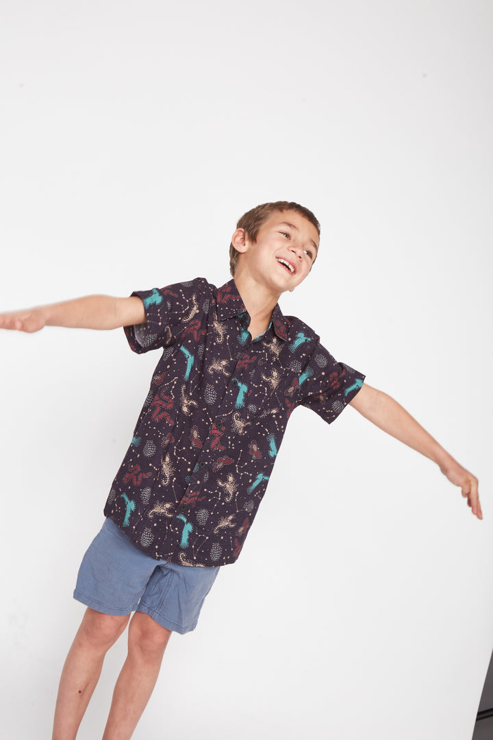 Guayabera Criscola Negro Animales Niño