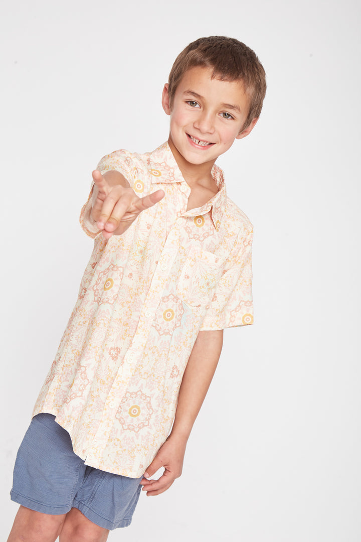 Guayabera Criscola Print Beige Kids
