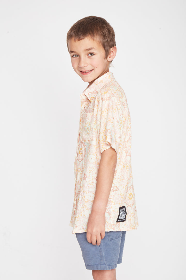 Guayabera Criscola Print Beige Kids
