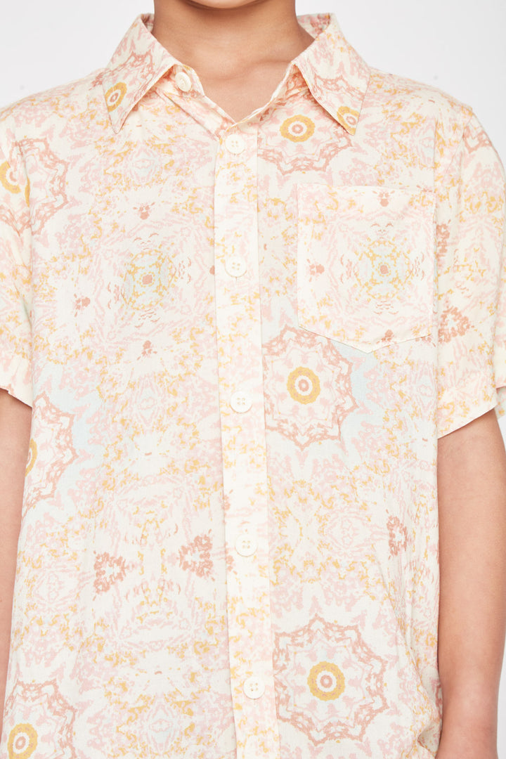 Guayabera Criscola Print Beige Kids