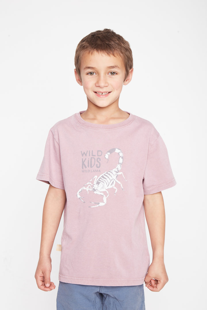 Polera Jaspe Animal Lila Niño
