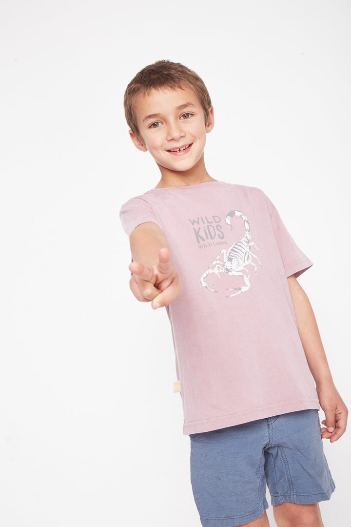 Polera Jaspe Animal Lila Niño