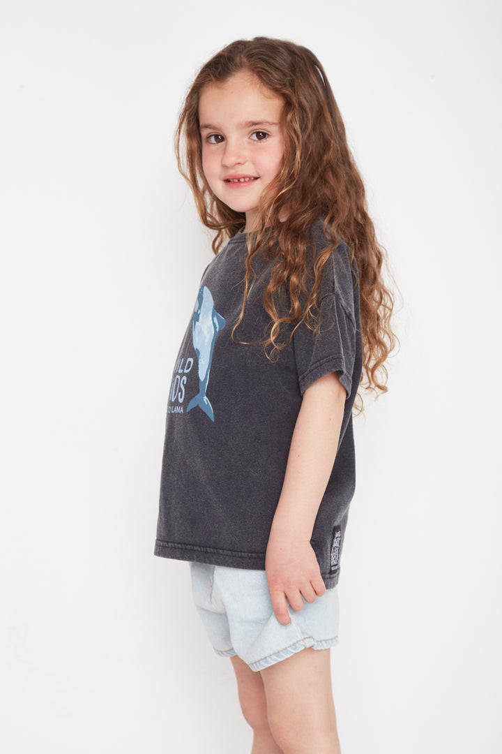 Polera Copiapita Animal Negra Niña