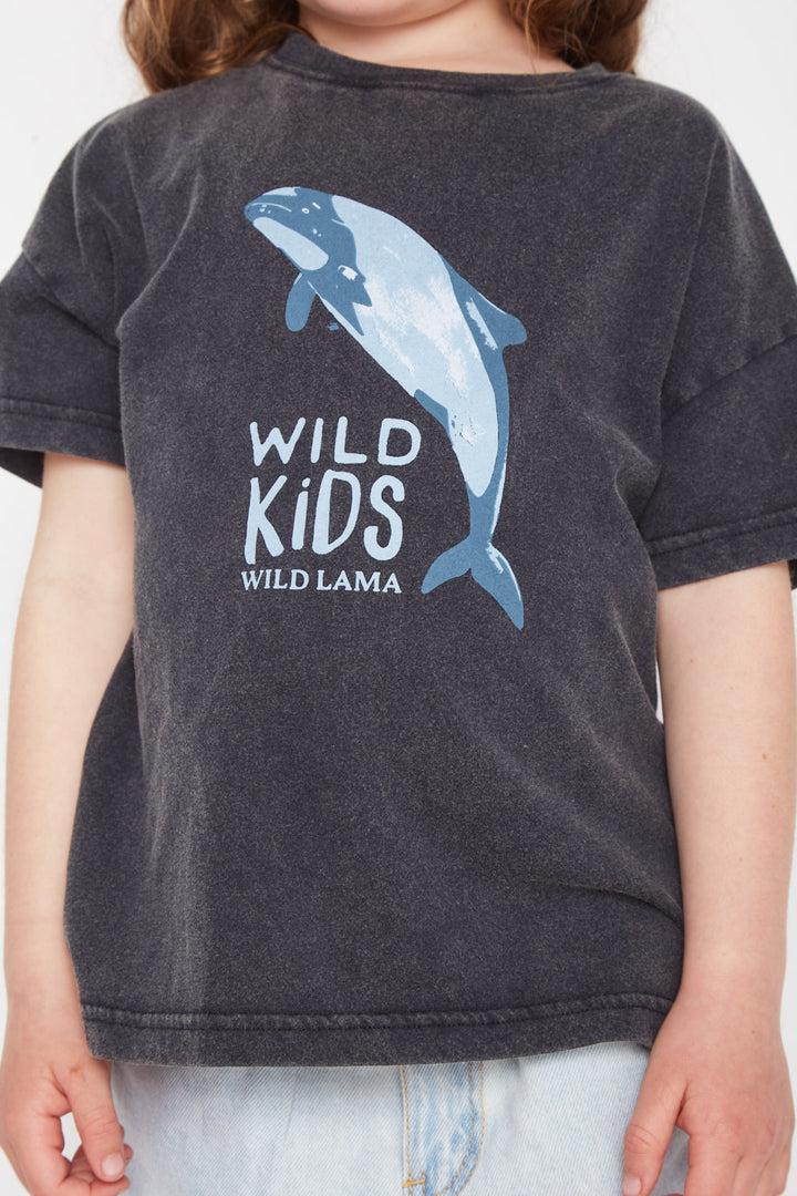 Polera Copiapita Animal Negra Niña