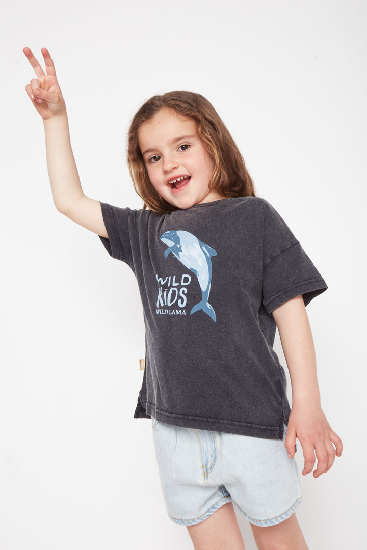 Polera Copiapita Animal Negra Niña