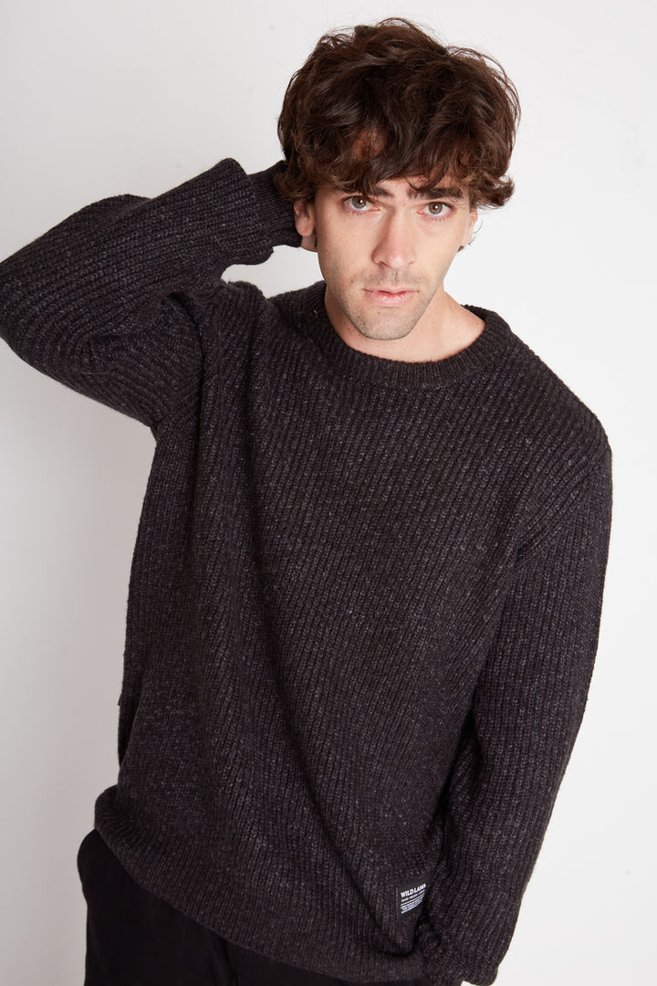 Sweater Avellano Orgánico Negro Hombre