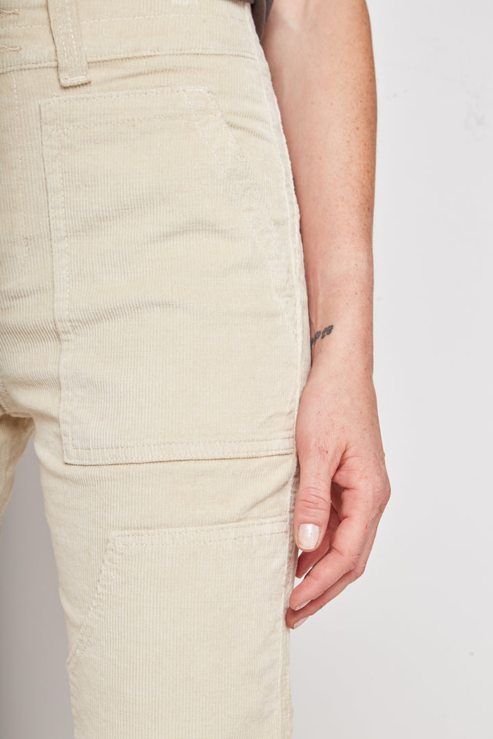 Pantalón Cotelé Orgánico Crema Mujer