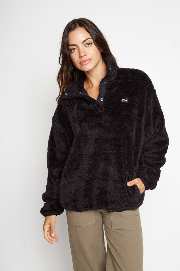 Polar Bruma Shaggy Reciclado Negro Mujer
